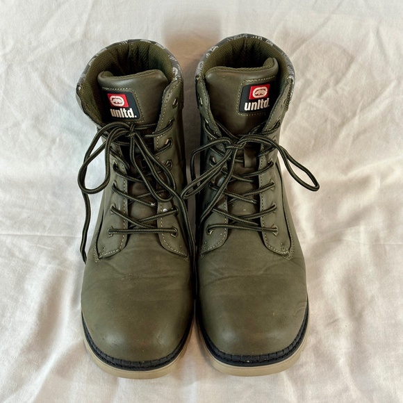 Ecko Unltd Boots Mens Size 10 Olive Green TRENT-07M Lace Up Ankle Work Rugged - Picture 1 of 9